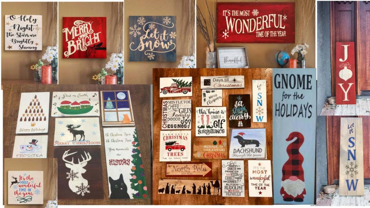 2022 Holiday Woodsign Collage 